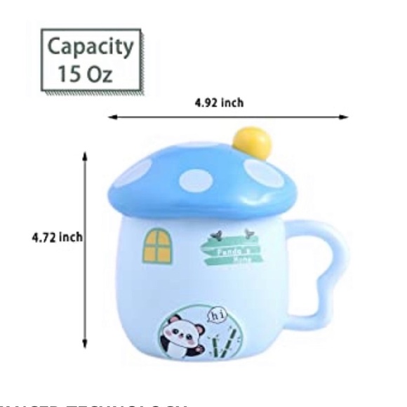 Purple Mushroom House Mug with Lid and Spoon, NIB 🍄 🥄 - Picture 5 of 7